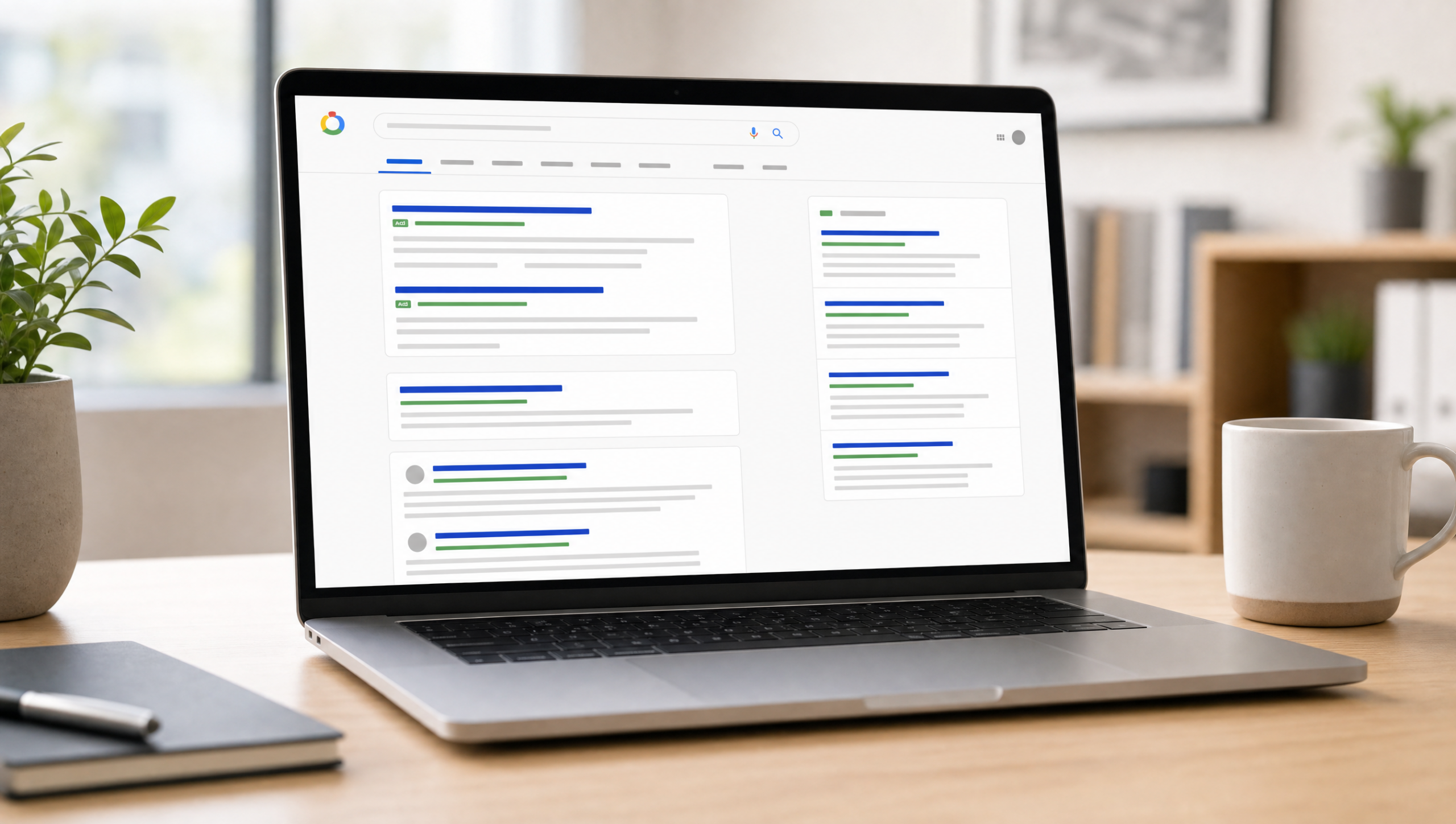 Google Ads search results concept — paid search in Mauritius